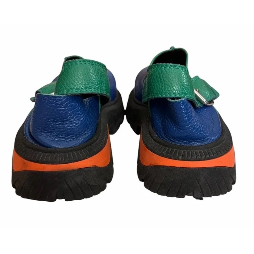 E8 Miista Ota Slingback Clogs Blue/Green Women's Size 39 (US W 9)